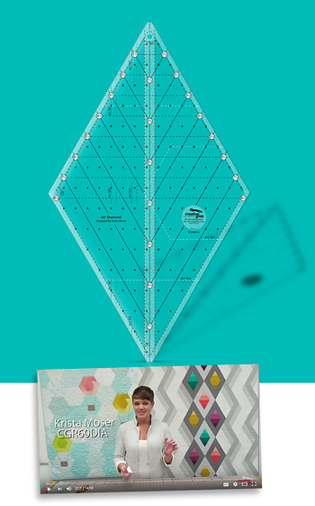 Creative Grids Non-Slip 60 Diamond Ruler 8