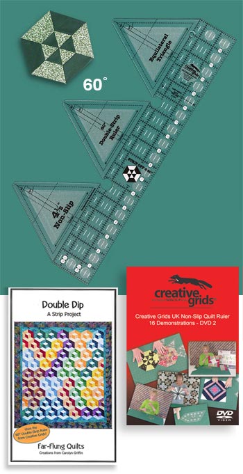 Creative Grids Non-Slip 60 Degree Double Strip Ruler