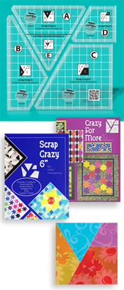 Creative Grids Non-Slip Scrap Crazy 6 Template By Karen Montgomery