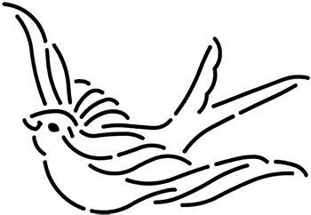 Quilt Stencil Bird 5'' x 3
