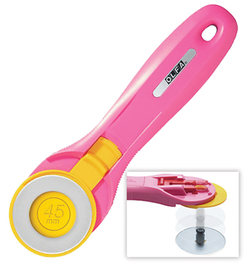 Quick Change Olfa Rotary Cutter 45mm (Pink)