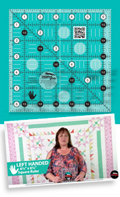 Creative Grids Non-Slip Left-Handed Quilt Ruler 6'' Square