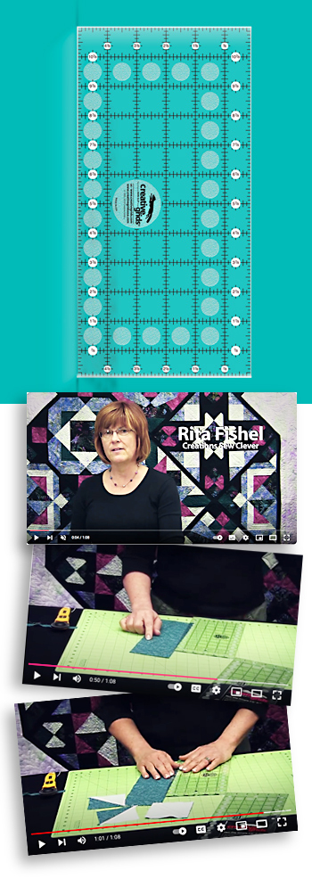 Creative Grids Non-Slip Simple 7/8 Triangle Maker Quilt Ruler 