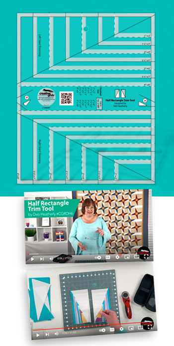 NEW JUST IN Creative Grids Non-Slip Half Rectangle Trim Tool By Deb Heatherley