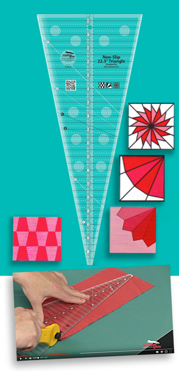 Creative Grids Non-Slip 22.5 Degree Triangle Quilt Ruler