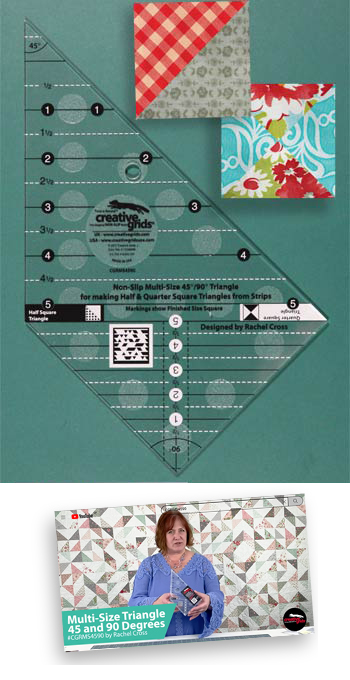 Creative Grids Non-Slip Multi Size Triangle 45 and 90