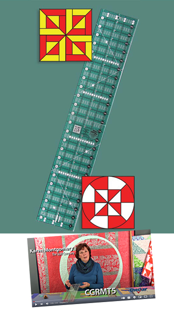 Non-Slip Quick Trim & Circle Ruler XL by Rachel Cross & Karen Montgomery - Circles from 1'' to 46''
