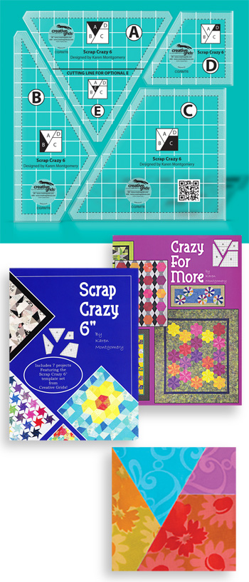 Creative Grids® Non-Slip Scrap Crazy 6 Template By Karen Montgomery