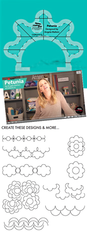 NEW Creative Grids Non-Slip Machine Quilting Tool Petunia By Angela Walters