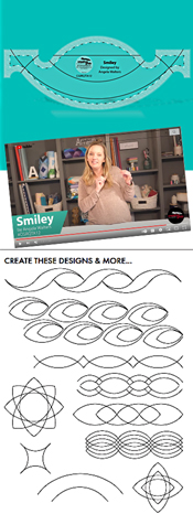 NEW Creative Grids Non-Slip Machine Quilting Tool Smiley By Angela Walters