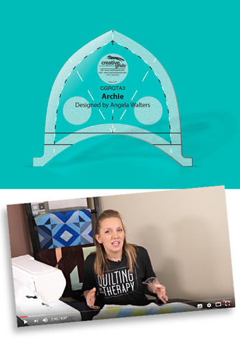 Creative Grids  Non-Slip Machine Quilting Tool - Archie By Angela Walters