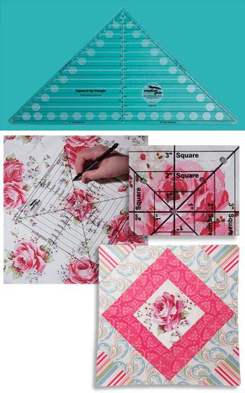 Creative Grids Non-Slip 12 Half Non-Slip Square It Up and Fussy Cut Triangle