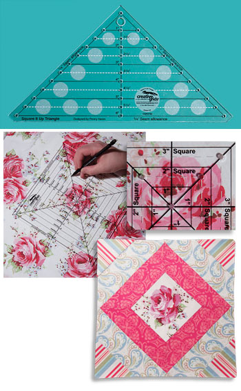 Creative Grids Non-Slip 6 Half Non-Slip Square It Up and Fussy Cut Triangle