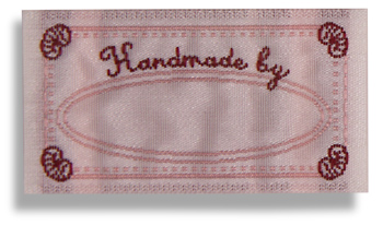 Hand Made By - Iron on Quilt Labels pack of 4 approximately 2'' x 1''