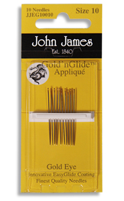 John James Gold 'n Glide Applique Needles (10) 