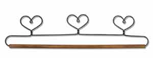3 Heart 15'' Quilt Hanger with dowel.