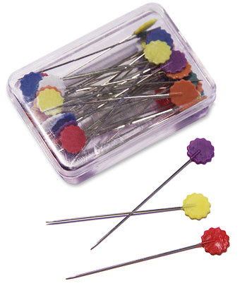 Flower Head Pin 50ct Multi Colour 'No Melt'