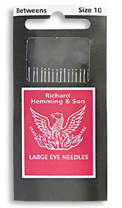 Richard Hemming Betweens Large Eye Needles Size 10 (contains 20)