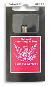 Richard Hemming Betweens Large Eye Needles Size 11 (contains 10)
