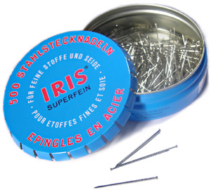 Iris Super Fine Straight Pins (500) - (Size 1