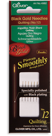 Black Clover Gold Quilting Needle Size 12 6ct