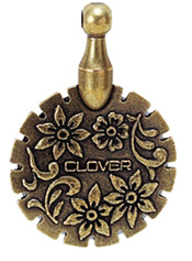 Clover Antique Gold Thread Cutter Pendant