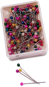 Plastic Head Pins: Nickle- 34mm (200 pins)