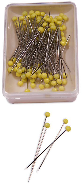 Quilters Glass Head Pins: Nickel - 45mm, 100pcs