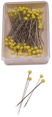 Quilters Glass Head Pins: Nickel - 45mm, 100pcs