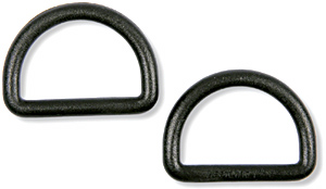D Rings Black 1'' 2ct (Plastic)