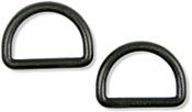 D Rings Black 1'' 2ct (Plastic)