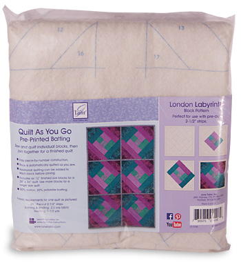 Quilt As You Go Pre-Printed Batting  London Labyrinth Quilt Block Pattern  