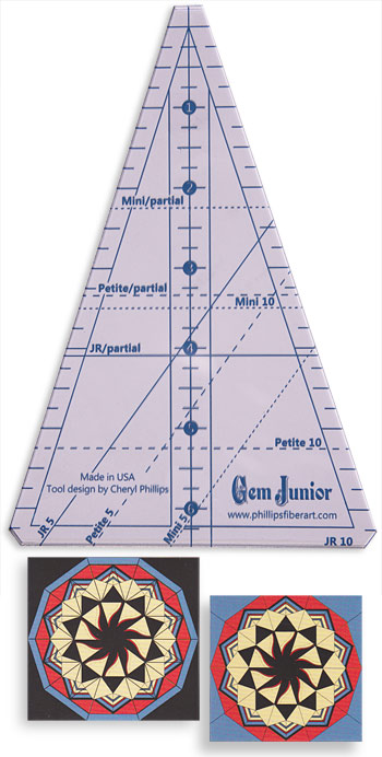 Phillips Fiber Art Jewel Box Junior Ruler - Gem 5 and 10 By Cheryl Phillips
