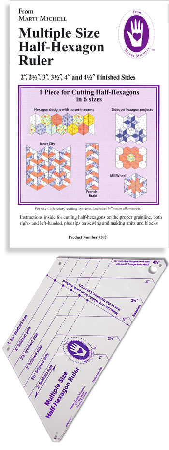Multi Size Half Hexagon Ruler by Marti Michell
