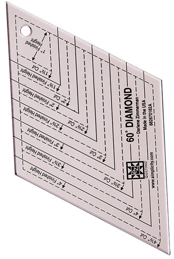 EZ 60 Degree Diamond Rotary Cutting Shapes Ruler