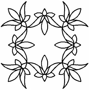 Quilt Stencil Water Drop Square 11