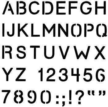 Quilt Stencil 1'' Alphabet