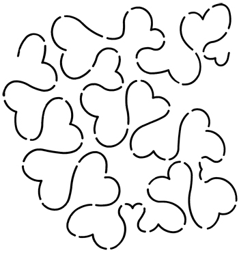 Quilt Stencil Heart Stipple7½ 