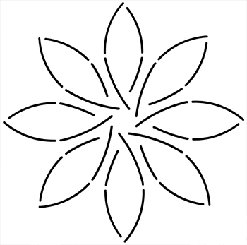 Quilt Stencil Pinwheel 7''