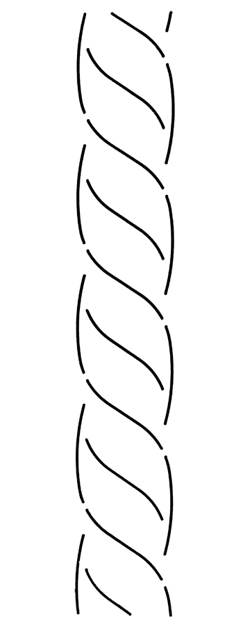Quilt Stencil Continuous Curve Rope