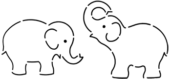  Quilt Stencil Elephants 4''