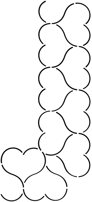 Quilt Stencil Heart Border 3''