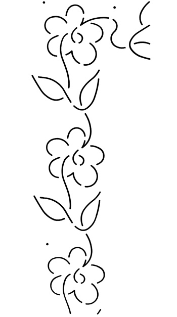 Quilt Stencil Continuous Floral Border 3 in
