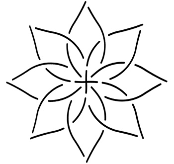 Quilt Stencil Continuous Flower 6 in