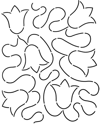 Quilt Stencil Tulip Stipple 13