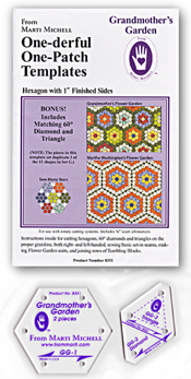 One-derful One-Patch Template Hexagon 1'' Finished Size By Marti Mitchell