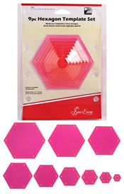 Hexagonal Template Set By Sew Easy: 9 Piece (Pink)