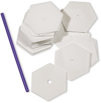 Simple Shapes Hexagons 1in (each straight edge) Finished 25pc