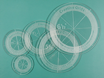 Creative Grids Non-Slip Circles (finished size 2'', 3'' 4'' 5'' and 6'')